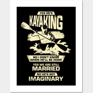 Funny Kayaking Kayaker's Wife Gift Posters and Art